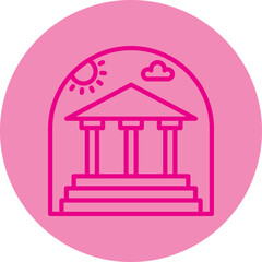 Dome Pink Line Circle Icon