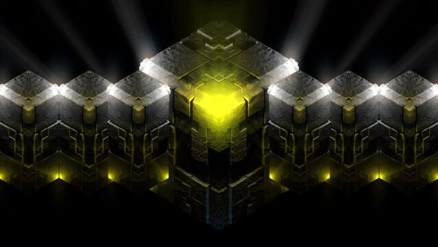 Hyper Cube Line Pattern Rays Abstract Background