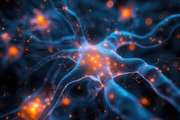 nerve cells within the brain's prefrontal cortex engage in intricate patterns of activity as different options are weighed and evaluated. Neural networks integrate sensory information, past experience - obrazy, fototapety, plakaty
