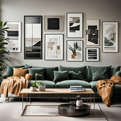 modern living room with gallery wall 