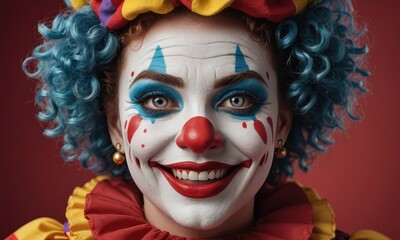 Jester's Jubilation: Funny cute female Clown Celebrates April Fools Day with Whimsy and Playful Pranks