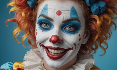Whirlwind of Whimsy: Cute Female Clown Dazzles in the Carnival Circus Spectacle