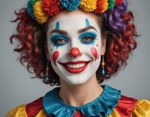 April Clown Carnival: Funny Jester Enlivens April Fools Day with Comedy and Gaiety