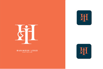 HI, IH, H, I, Abstract Letters Logo Monogram