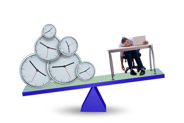 Businessman in deadline and time pressure concept