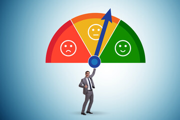Satisfaction meter in customer opinion concept