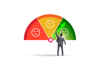 Satisfaction meter in customer opinion concept