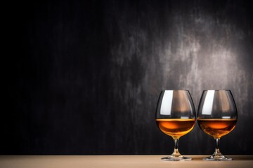 Red wine in a glass on a beautiful minimalist background.
