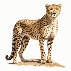 leopard drawing on a white background. ai generated
