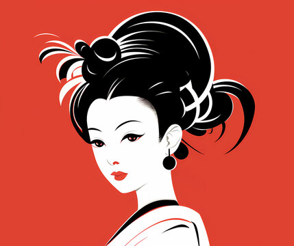 Japanese girl old style. ai generated