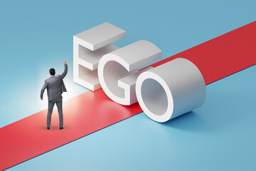 Ego personality concept with businessman