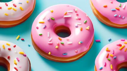 Fototapeta na wymiar Donuts, donuts seamless pattern