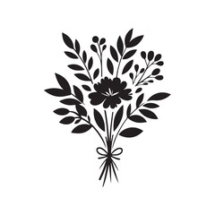 Blossoming Beauty: Silhouetted Bouquets Infusing Spaces with Fragrant Flourishes of Nature's Elegance and Timeless Charm. Flowers silhouette, Flowers bouquet silhouette.