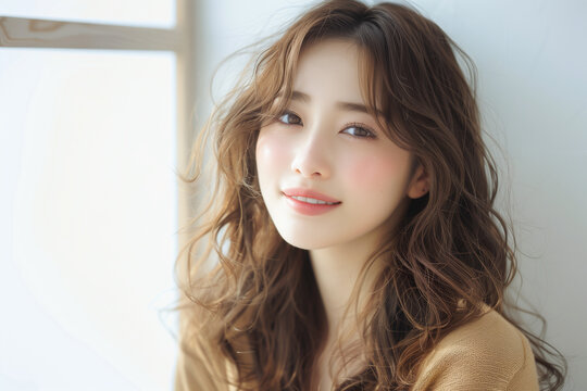 カットモデルの女性のポートレート写真