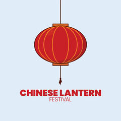 Obraz premium Chinese Lantern Festival Vector Icon Illustration Chinese Festival Vector