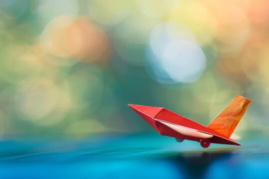 Inspiring Paper Plane Journey - A vibrant paper plane signifies creativity and the joy of simple inventions