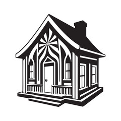 Whimsical Wonderland: Silhouetted Fun House, Where Shadows Dance Amidst Laughter, Surprises, and Endless Delights of Playful Adventures.