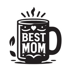 Mom's Morning Bliss: Silhouetted Mother's Day Mug, Filled with Love, Warmth, and Memories of Shared Moments and Affectionate Bonding.