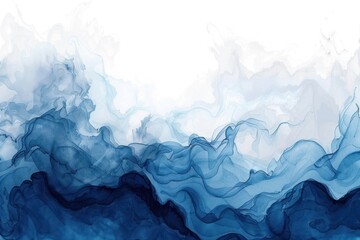 Fototapeta na wymiar Abstract watercolor paint background dark Azure gradient color with fluid curve lines texture
