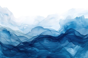 Abstract watercolor paint background dark Blue gradient color with fluid curve lines texture