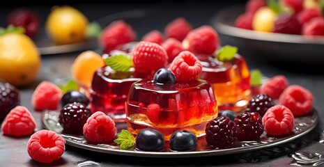 fruit salad in a glass a bowl of fruit (fruit salad), fruits colliding in the air (action), well hydrated, water physics, professional food photography
 - obrazy, fototapety, plakaty