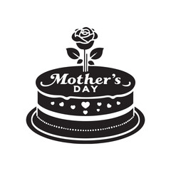 Sweet Love: Silhouetted Mother's Day Cake, Layered with Affection, Joy, and Fond Memories of Shared Sweetness and Celebration.