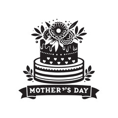 Sweet Love: Silhouetted Mother's Day Cake, Layered with Affection, Joy, and Fond Memories of Shared Sweetness and Celebration.