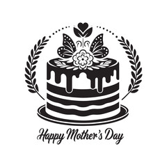 Sweet Love: Silhouetted Mother's Day Cake, Layered with Affection, Joy, and Fond Memories of Shared Sweetness and Celebration.