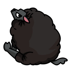 cute black sheep transparent background vector illustration	