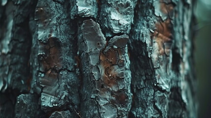 Dark bark texture of a tree with deep cracks and rich details creating an organic pattern