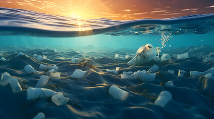 Fototapeta na wymiar The ocean is full of marine debris
