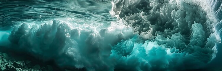 beautiful underwater photography of waves crashing