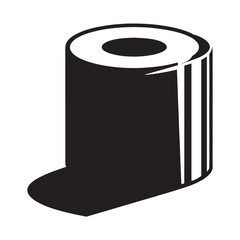 Toilet Paper Roll silhouette, Symbolizing Practicality, Comfort, and the Everyday Necessities of Modern Living and Hygiene.
