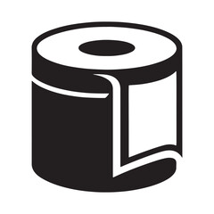 Toilet Paper Roll silhouette, Symbolizing Practicality, Comfort, and the Everyday Necessities of Modern Living and Hygiene.