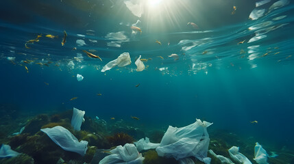 Fototapeta premium The ocean is full of marine debris