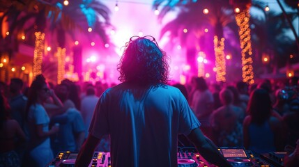 Obraz premium A live band or DJ sets the mood with lively tunes and energetic performances, keeping the crowd entertained and ensuring that the party continues well into the night