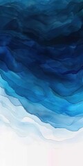 Abstract watercolor paint background dark Cyan gradient color with fluid curve lines texture 