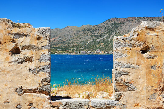 The building on Spinalonga Island, Crete, Greece