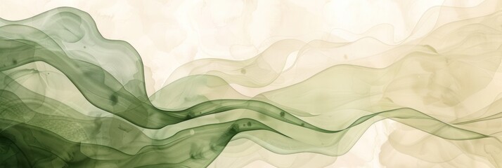 Abstract watercolor paint background dark Khaki gradient color with fluid curve lines texture - 741028068