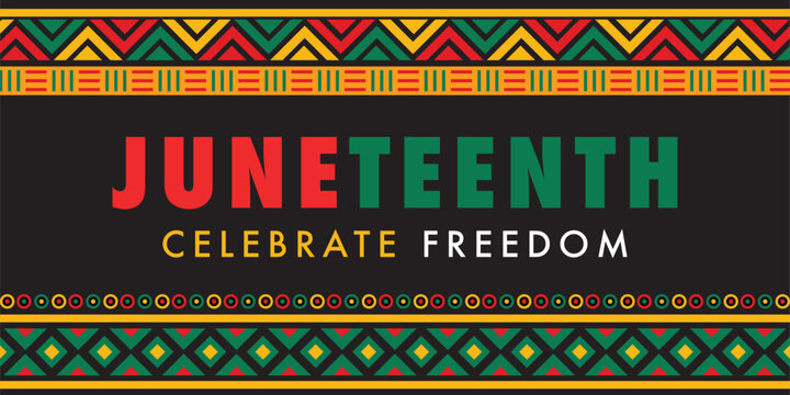 Juneteenth Independence Day. Freedom or Emancipation day. Annual american holiday, celebrated in June 19. African-American history and heritage.