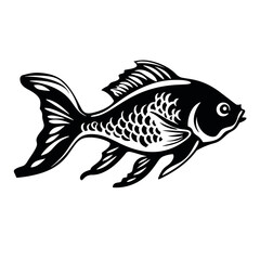 fish vector illustration isolated transparent background logo, cut out or cutout t-shirt print design