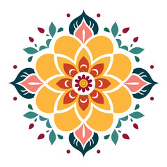 mandala flower ornament vector illustration isolated transparent background logo, cut out or cutout t-shirt print design