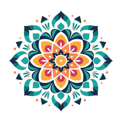 Fototapeta na wymiar mandala flower ornament vector illustration isolated transparent background logo, cut out or cutout t-shirt print design
