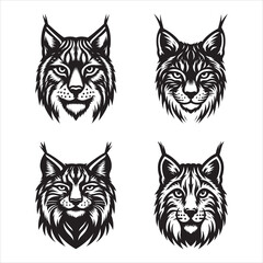 Silhouette Vector design of a 'Eurasian lynx Icon