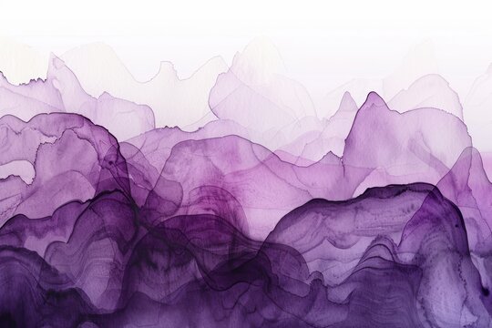 Abstract watercolor paint background dark Purple gradient color with fluid curve lines texture 