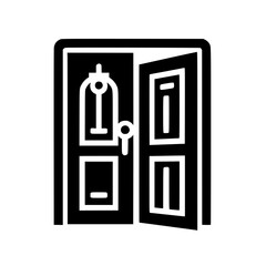 black and white door vector