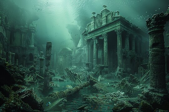 Dive into the depths to behold the mythical lost city of Atlantis, a sunken paradise beneath the waves. Explore grand underwater structures, mysterious ruins, and a sense of ancient glory as underwate