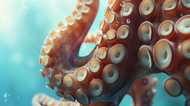 Gros plan sur les tentacules d'une pieuvre dans l'eau de l'oc&eacute;an &raquo; IA g&eacute;n&eacute;rative