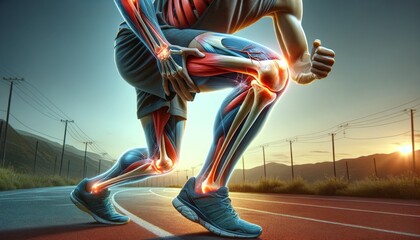 Runner's Knee Pain Highlighting Knee Anatomy