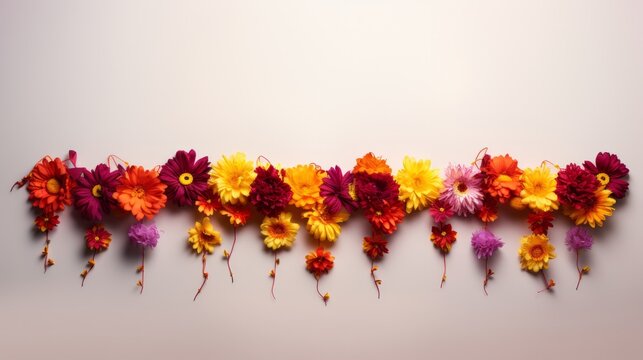 Flower garland for Diwali. Neural network AI generated art